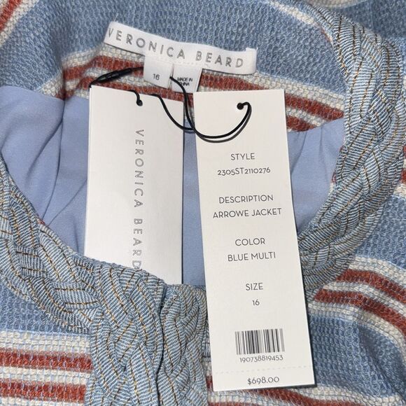 NWT VERONICA BEARD Arrowe Jacket Striped Size 16 - Picture 13 of 16